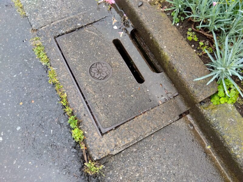 道路にある雨水桝