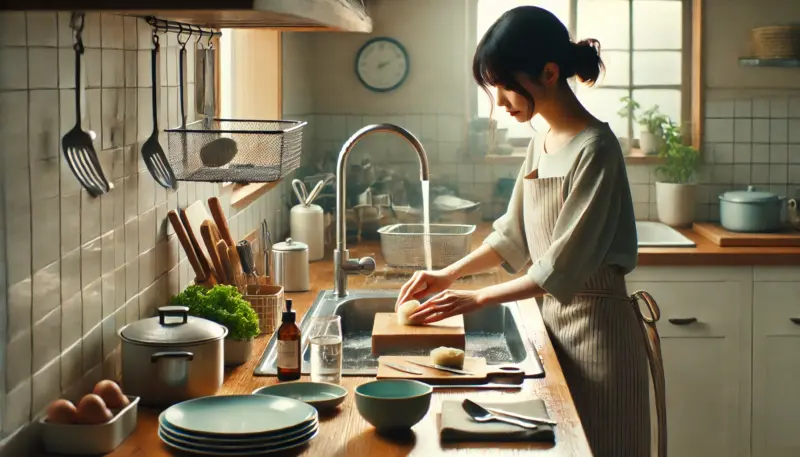 料理をする30代女性イメージ