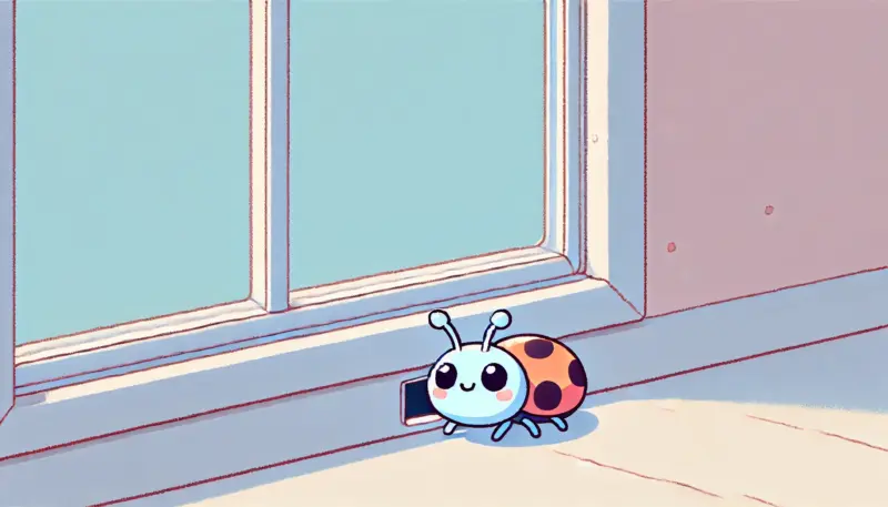 窓の外にいる虫イメージ