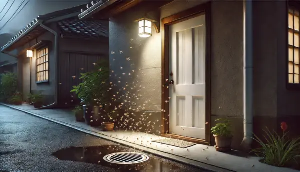 玄関前に虫イメージ