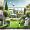 人工芝に植木イメージ