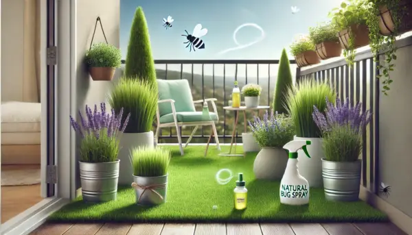 人工芝に植木イメージ